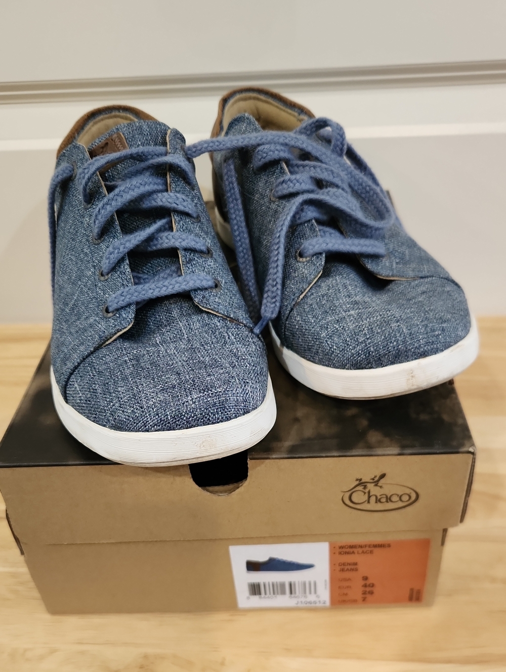 Chaco Denim-Style Blue Lace-Up Sneakers